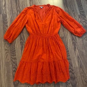 Like new! Orange, 3/4 sleeve dress